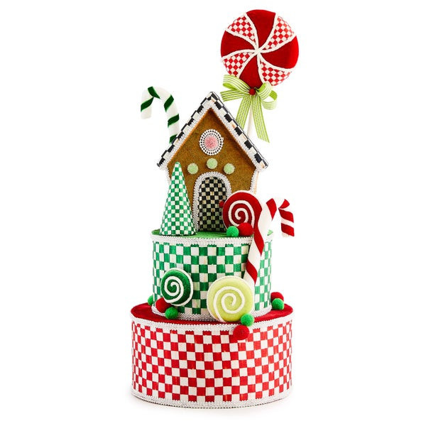 MacKenzie-Childs Check It Out Gingerbread Fabric Tree Topper | MacKenzie-Childs
