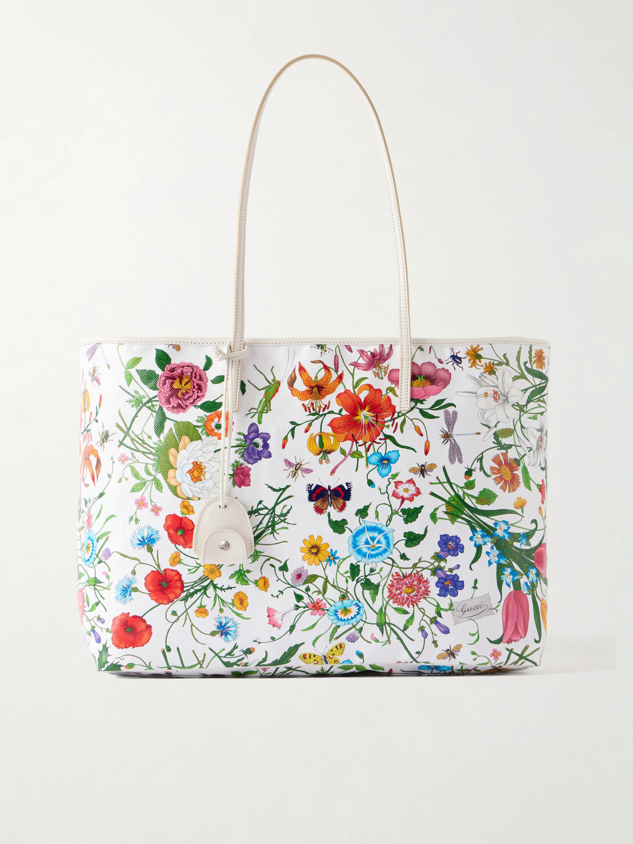 Gucci - Leather-trimmed Floral-print Coated-canvas Tote - Multi | NET-A-PORTER (US)