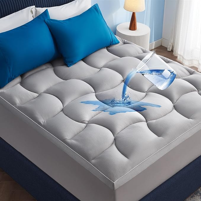 Bedsure Waterproof Mattress Topper Queen - Pillow Top Queen Mattress Protector with 8-21 Inches D... | Amazon (US)