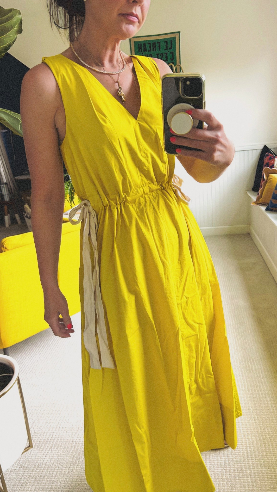 Need to size down or get altered  (and iron/steam), but I’m obsessed with the color.☺️