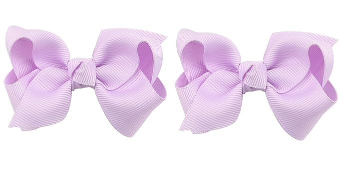 3 Inch Baby Girl Hair Bows Boutique Hair Clip Teens Toddlers Hairpin Headwear - Set of 2 (Light P... | Amazon (US)