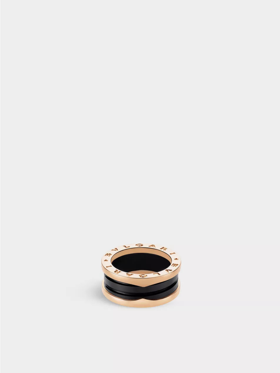 B.zero1 18ct rose-gold and ceramic ring | Selfridges