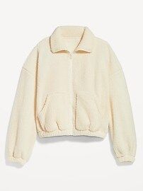 Oversized Full-Zip Sherpa Pullover for Women | Old Navy (US)