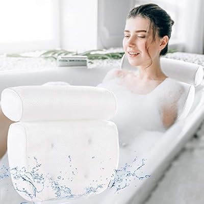 Bath Pillow Bathtub Pillow - Bath Pillows for Tub with Neck, Head, Shoulder and Back Support - 3D... | Amazon (US)
