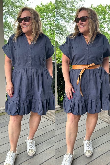 Linen cotton dress. I am wearing an XXL and I should have bought the XL. So stay to the size on the size info tab. 

Wear it belted or not. Pockets!

15% off code NANETTE15
Ada belt code NANETTE15 too 

Summer dress 

#LTKmidsize #LTKSeasonal #LTKsalealert