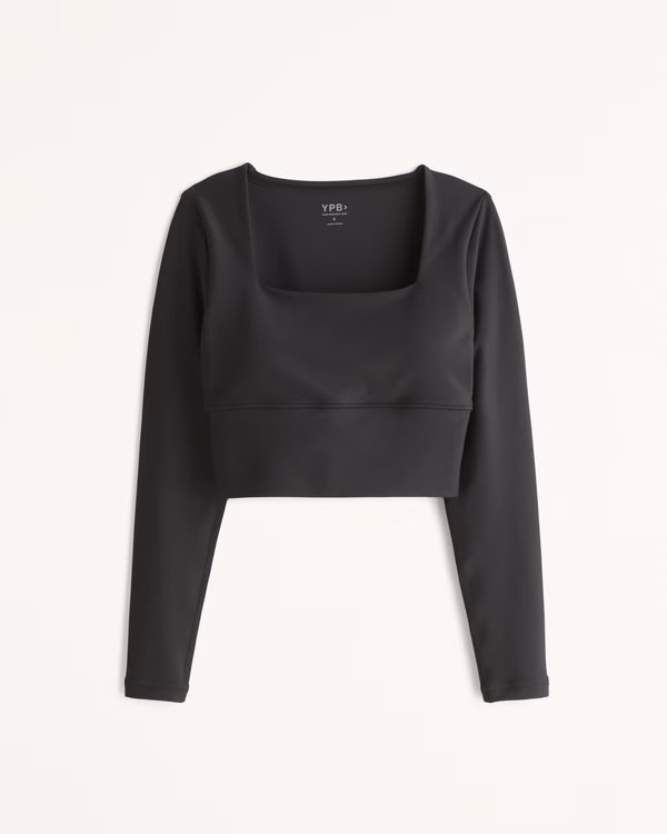 Women's YPB sculptLUX Long-Sleeve Slim Squareneck Top | Women's Active | Abercrombie.com | Abercrombie & Fitch (US)