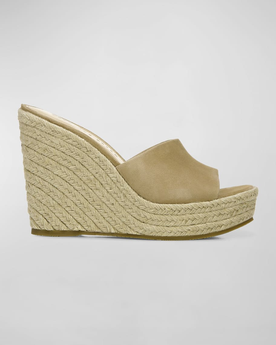 Veronica Beard Dali Leather Wedge Espadrille Sandals | Neiman Marcus