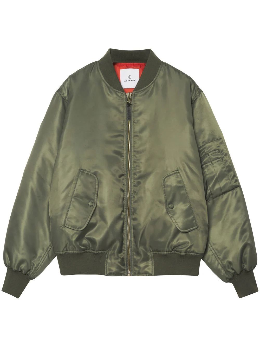 ANINE BING Leon Satin Bomber Jacket - Farfetch | Farfetch Global