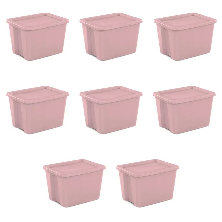 Sterilite 18 Gallon Tote Box Plastic, Blush Pink, Set of 8 - Walmart.com | Walmart (US)