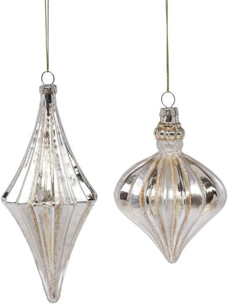 Mark Roberts 2 Blown Glass Spiral Finial Ornaments, 5-6 Inches | Amazon (US)