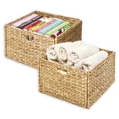 Seville Classics Woven Hyacinth 2-Pack Storage Cube Basket | Bed Bath & Beyond | Bed Bath & Beyond