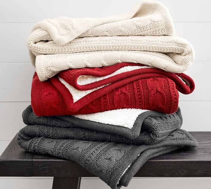 Cozy Cable Knit Throws | Pottery Barn (US)