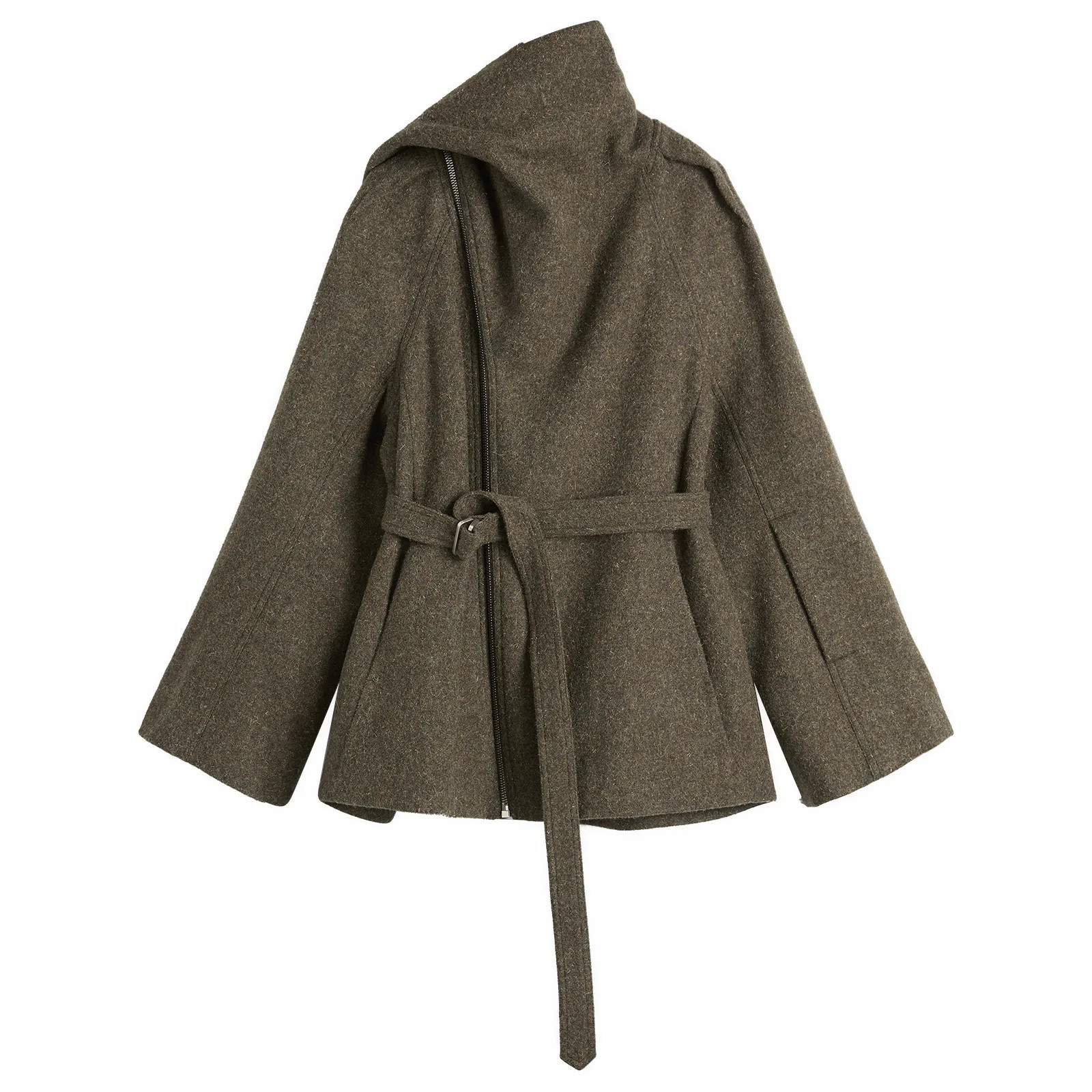 Rick Owens Women's Flight Scarf Jacket in Bosco, Size 40 | END. Clothing | END. Clothing