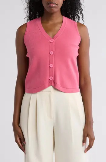 BY DESIGN Juniper Sweater Vest in Shocking Pink at Nordstrom Rack, Size Small | Nordstrom Rack