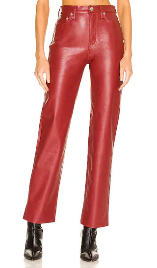 Cassie Super High Rise Straight Pant in Carmine | Revolve Clothing (Global)