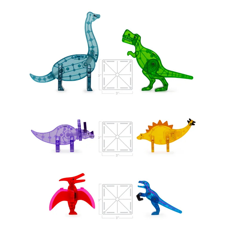 MAGNA-TILES Dino World XL 50-Piece Magnetic Construction Set, The ORIGINAL Magnetic Building Bran... | Walmart (US)