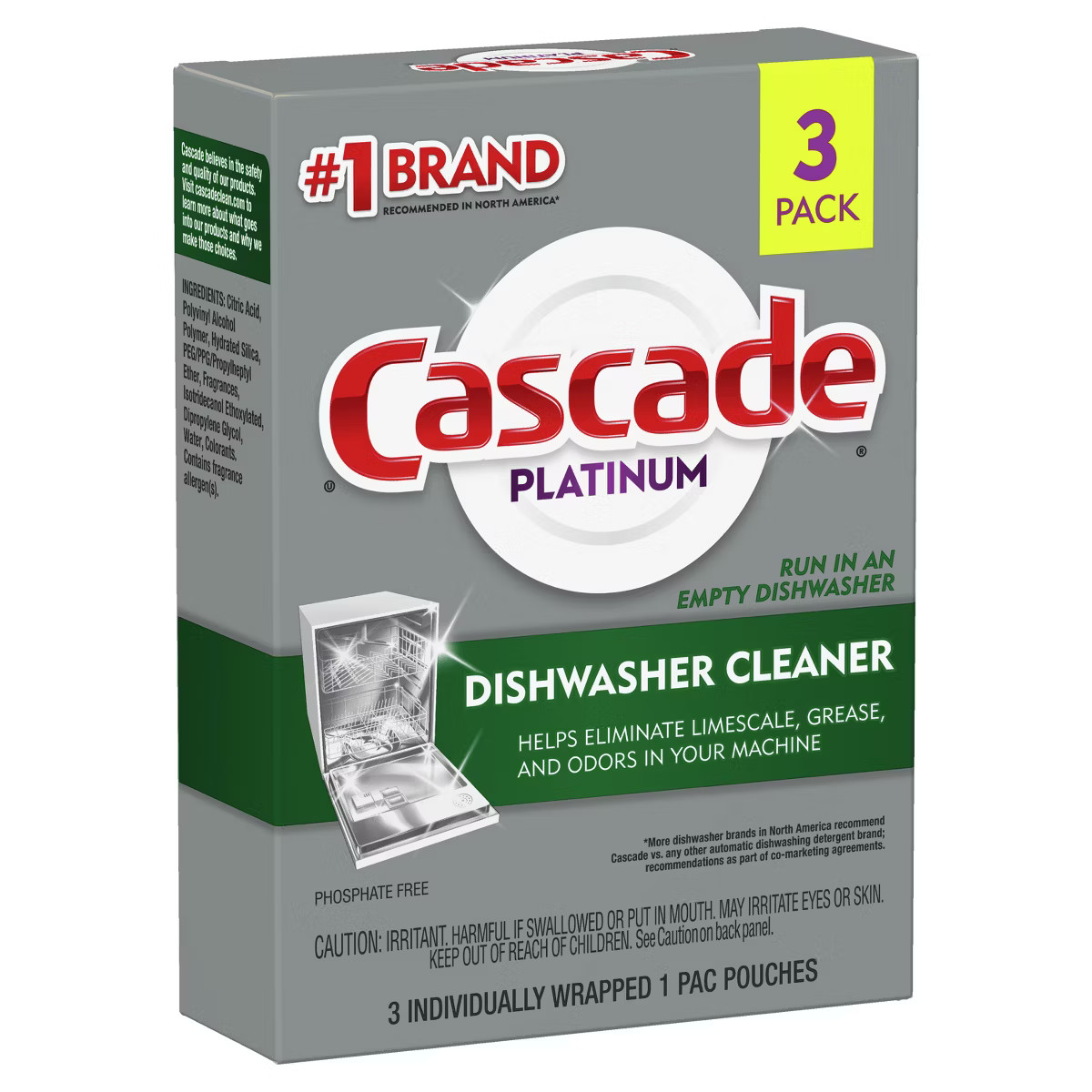 Cascade Platinum Dishwasher Cleaner - 3ct | Target