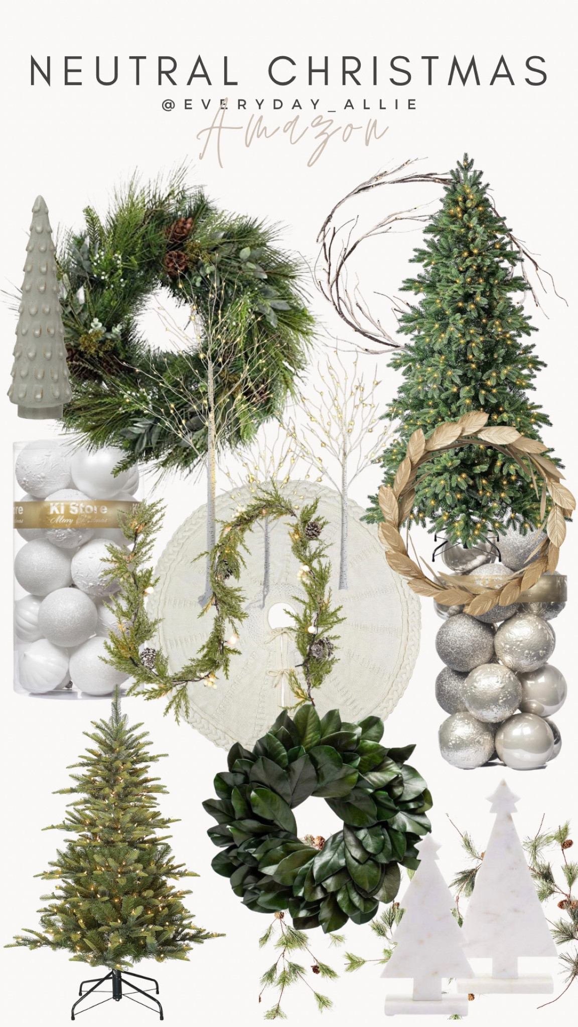 A merry neutral Christmas. Either blend these options in with color or leave them beautifully neutral as they come.

#LTKhome #LTKstyletip #LTKHoliday