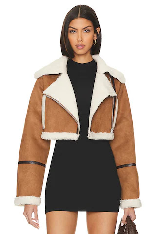 Adrienne Landau Faux Shearling Jacket in Camel from Revolve.com | Revolve Clothing (Global)