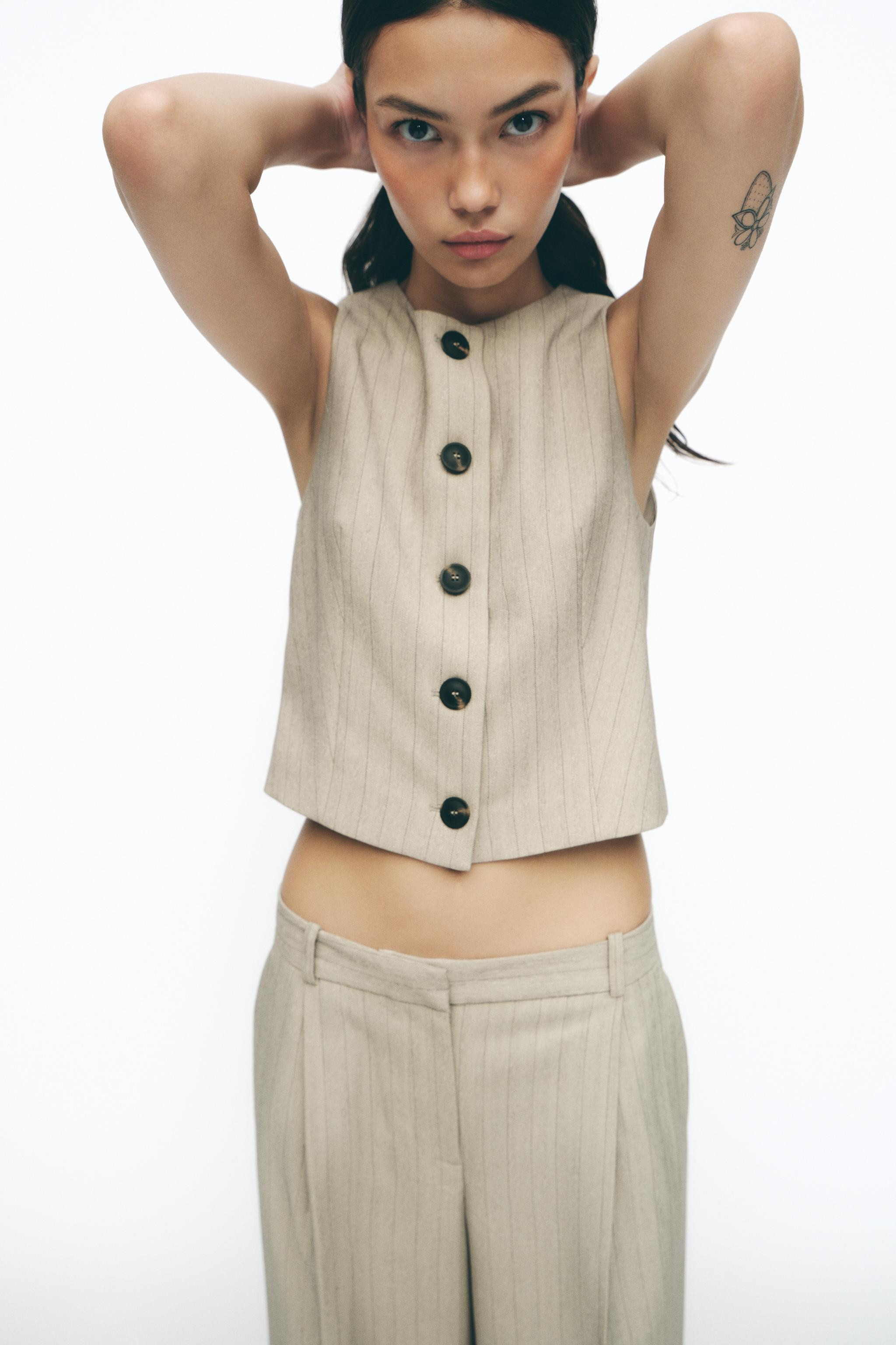 STRIPED HERRINGBONE WAISTCOAT | Zara UK