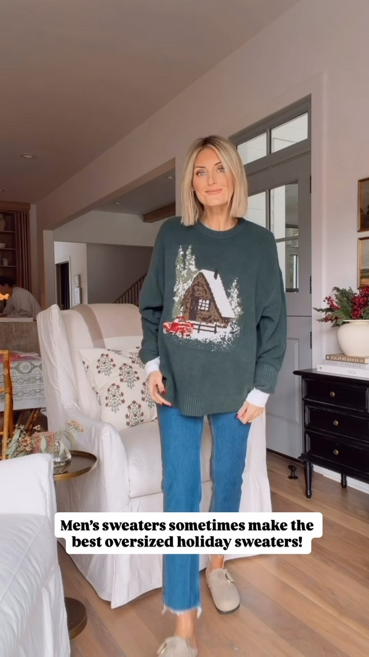 I couldn’t pass up this holiday sweater in the men’s section! The perfect oversized fit! I’m wearing a size M! And here I am again in these maternity jeans - so good! 👏🏼 Wearing 25! Use AFLOVERLY for an extra 15% off! 

Loverly Grey, Abercrombie sale, Black Friday, cyber week, maternity jeans, holiday sweater, festive sweater, Christmas sweater, vintage Christmas sweater 

#LTKCyberWeek #LTKSaleAlert