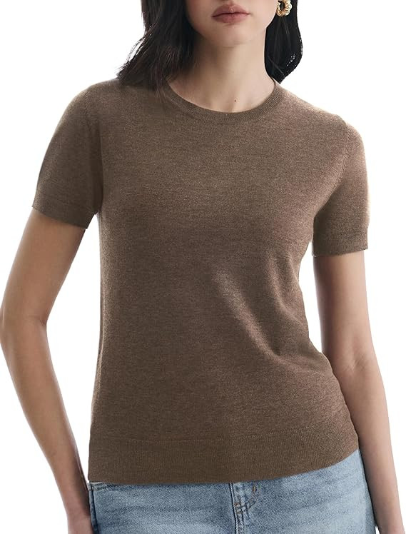 Women's Short Sleeve Sweaters Crew Neck Tops Lightweight Loose Fit Pullover Grace in Motion Colle... | Amazon (US)
