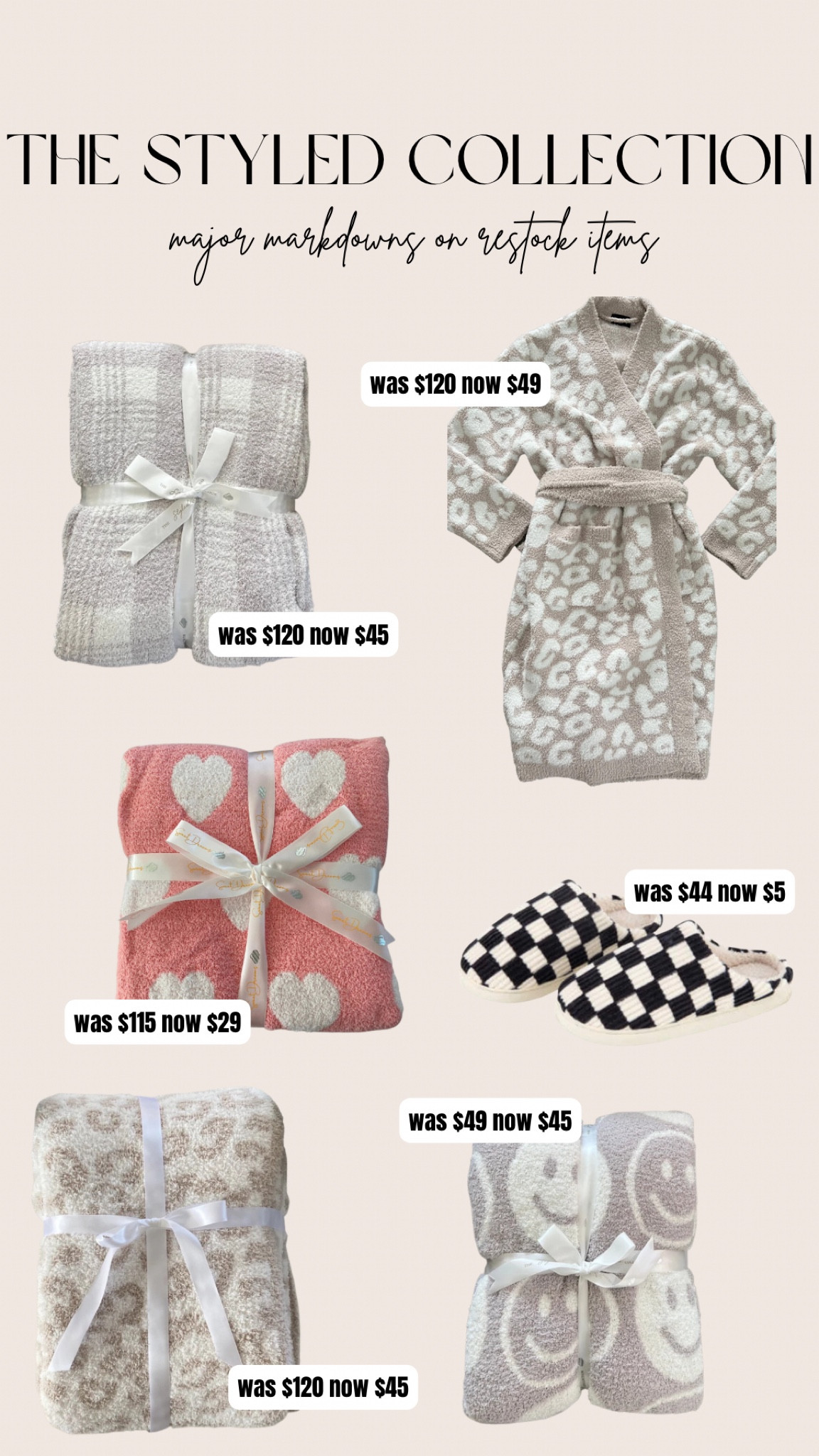 Shop new markdowns at The Styled Collection! Some items are more than 50% off! Blankets, robes, slippers & more 

#LTKSale #LTKFind #LTKsalealert