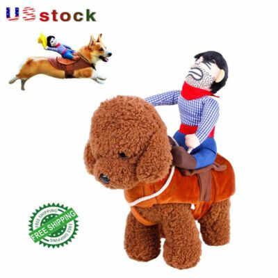 Funny Riding Horse Cowboy Pet Dog Costumes Puppy Party Costume Halloween Clothes | eBay US