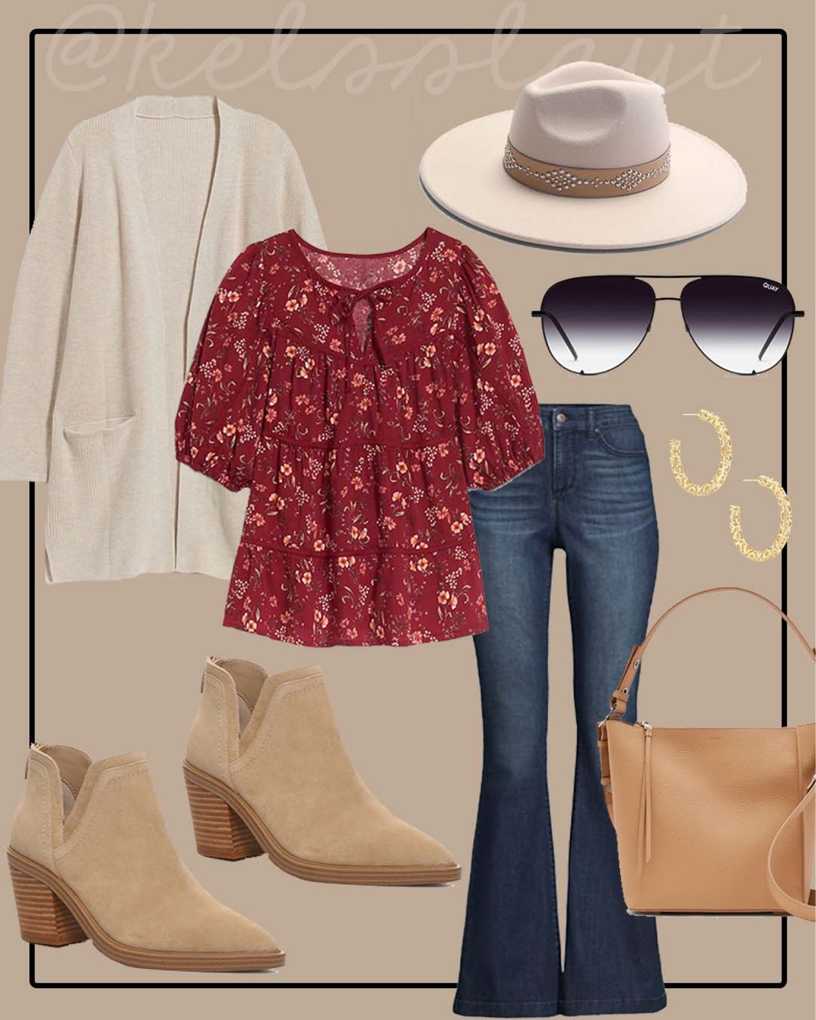 Outfit idea, old navy, cardigan, flare jeans, ankle booties 

#LTKunder50 #LTKSeasonal #LTKsalealert