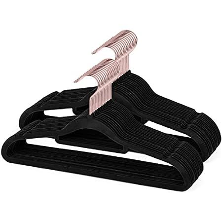 Zober Non-Slip Velvet Hangers - Suit Hangers (50-pack) Ultra Thin Space Saving 360 Degree Swivel Hoo | Amazon (US)