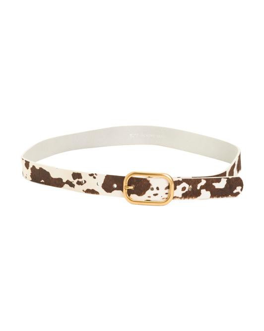 Leather Cow Print Belt | TJ Maxx