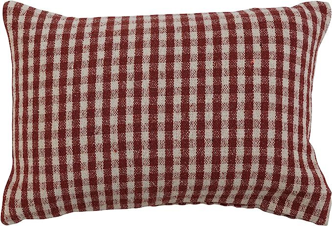 Creative Co-Op Woven Recycled Cotton Blend Lumbar, Red and White Pillow Covers, 24" L x 16" W x 0... | Amazon (US)