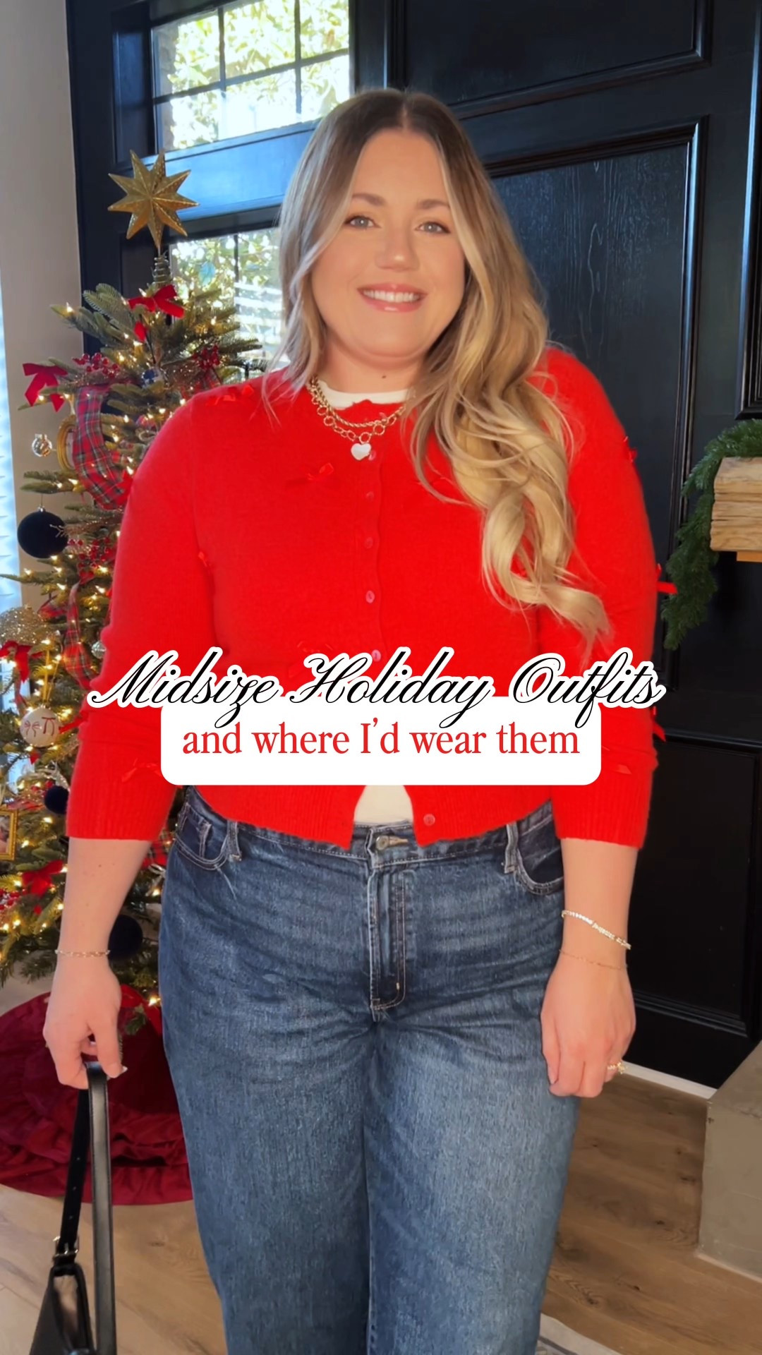 ✨ Midsize holiday outfit ideas + where I’d wear them ✨
Sharing a few festive looks that feel comfy, flattering, and easy to wear all season long. These are the outfits I’d reach for for Christmas movie night, a cookie exchange, casual holiday party, the kids’ school party, girls night, Christmas Eve, or even a travel day. If you’re looking for holiday looks that feel festive and realistic for real life, this reel is for you.

Save this for outfit inspo + follow for more midsize holiday styling 🎄✨

midsize holiday outfits, midsize winter style, cozy holiday looks, festive outfit ideas, Christmas outfit inspo, holiday party outfits, Christmas Eve outfit ideas, winter outfit ideas, midsize fashion inspiration, easy holiday outfits, comfy holiday style, sweater dress outfits, holiday styling tips, real life holiday outfits, everyday winter fashion, holiday wardrobe ideas

#LTKootd #LTKHoliday #LTKMidsize