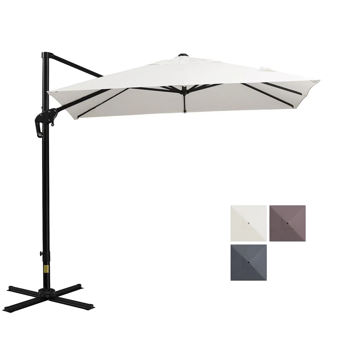 8x8ft Square Patio Offset Cantilever Umbrella 360° Rotation W/ Cross Off White | Kohl's
