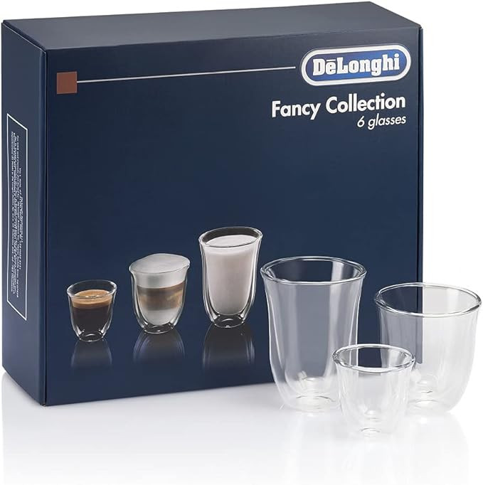 De'Longhi Fancy Collection Double Walled Thermo Espresso, Cappuccino and Latte Macchiato Glasses, (S | Amazon (US)