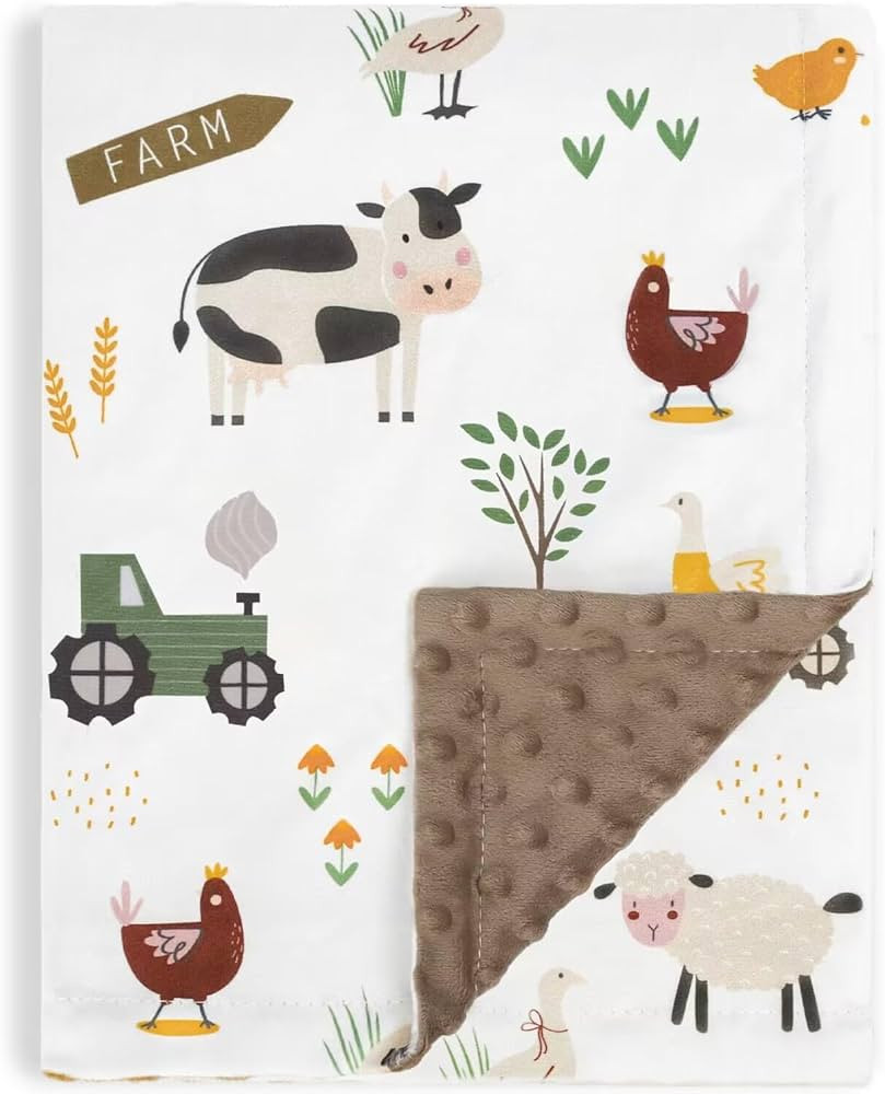 HOMRITAR Baby Blanket for Boys Soft Lightweight Minky Blanket with Double Layer Dotted Backing fo... | Amazon (US)