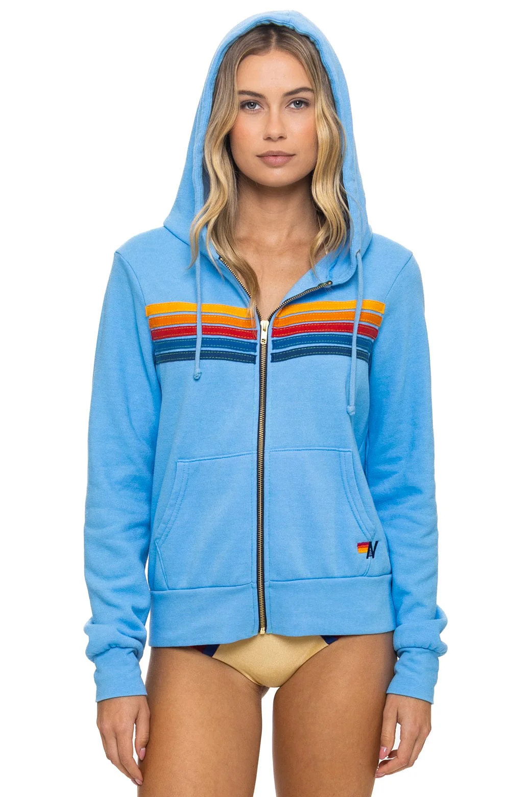 5 STRIPE HOODIE - SKY | Aviator Nation