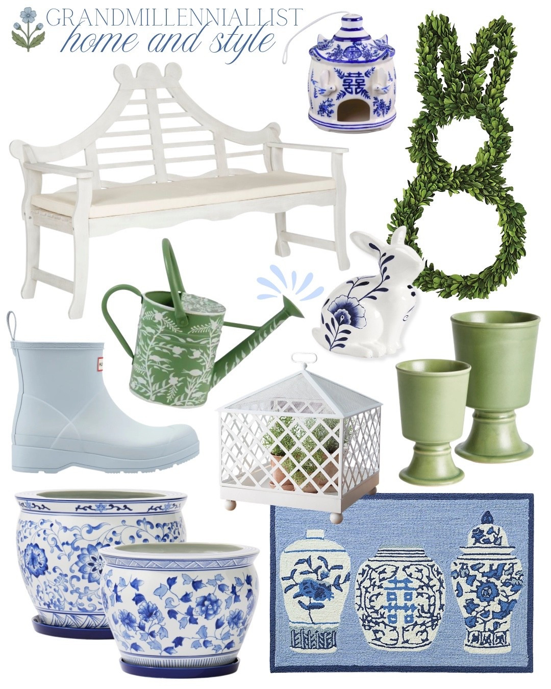 Spring garden home finds!

Garden bench, bunny boxwood wreath, planters, outdoor rugs, rain boots, garden tools and boots, birdhouse, chinoiserie stylee

#LTKHome #LTKSeasonal #LTKdayinmylife