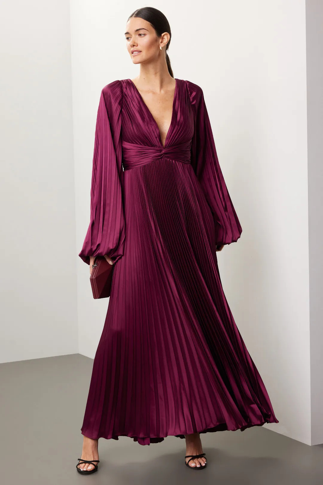 Ieena for Mac Duggal Pleated Charmeuse Gown | Rent the Runway