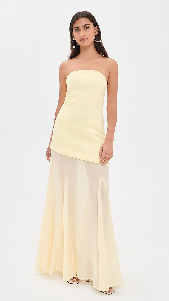 Strapless Combined Godet Dress | Shopbop