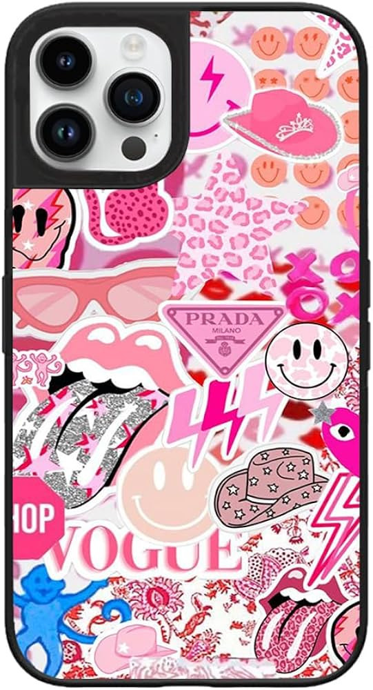 Cute Pink Preppy Phone Case for iPhone 15 14 13 12 11 Pro Max Mini XR X XS Max 7 8 Plus, Aestheti... | Amazon (US)