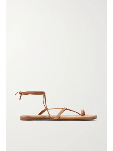 TKEES - Jo Suede And Leather Sandals - Tan | NET-A-PORTER (UK & EU)