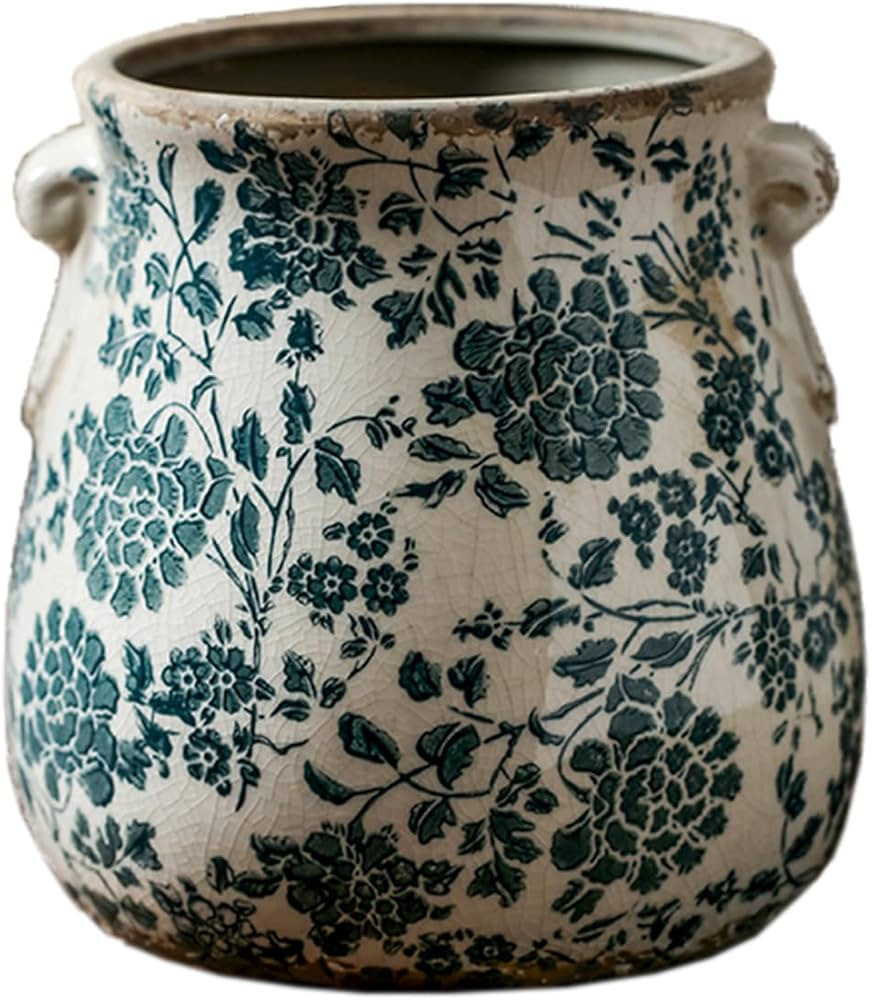 6.69in. Planters, Planters for Indoor Plants, Ceramic Pot with Drainage Holes, Home and Garden (T... | Amazon (US)