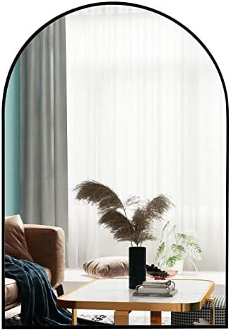 Amazon.com: QDSSDECO Arched Mirror Black Vanity Wall Mirrors with Aluminum Frame for Bathroom, Li... | Amazon (US)