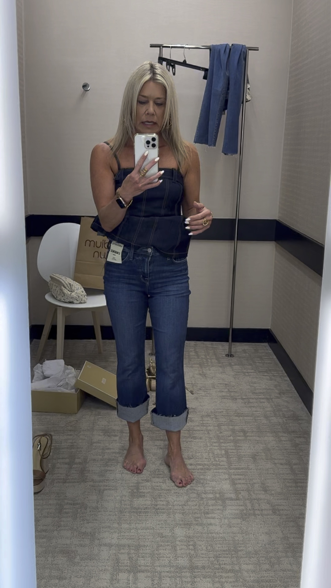 Cropped share denim try-on

#LTKStyleTip #LTKShoeCrush #LTKVideo