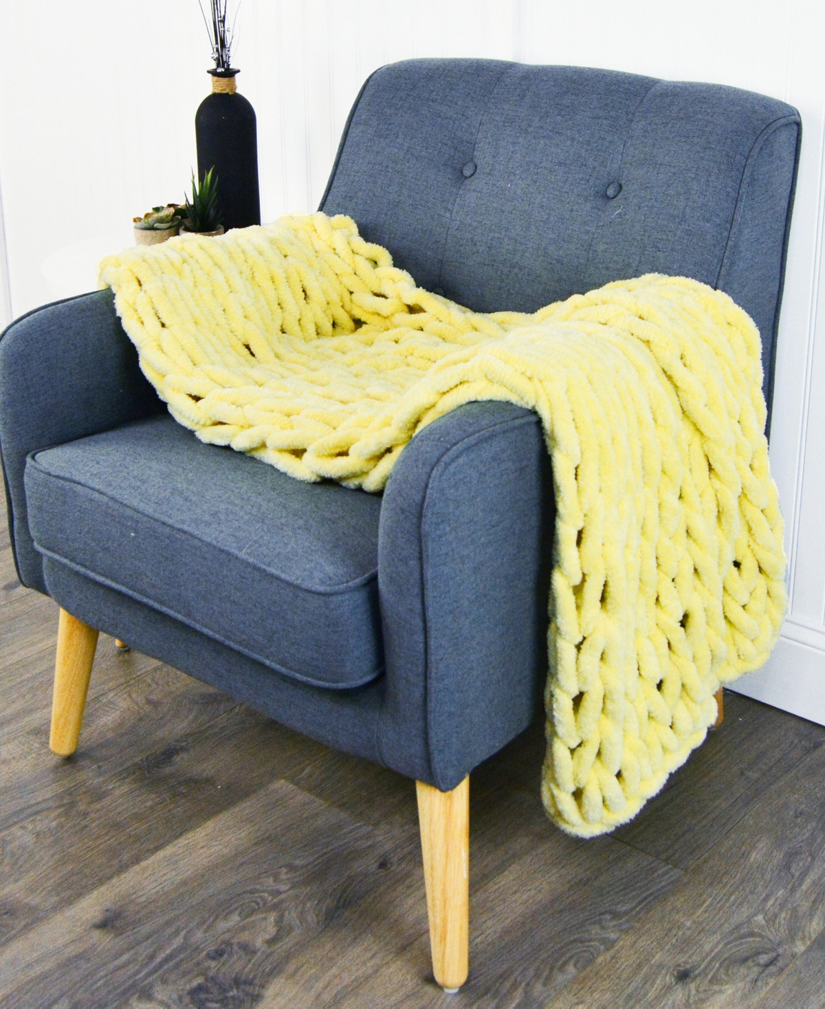 Donna Sharp Chenille Knitted Throw, 40" x 50" - Yellow | Macy's