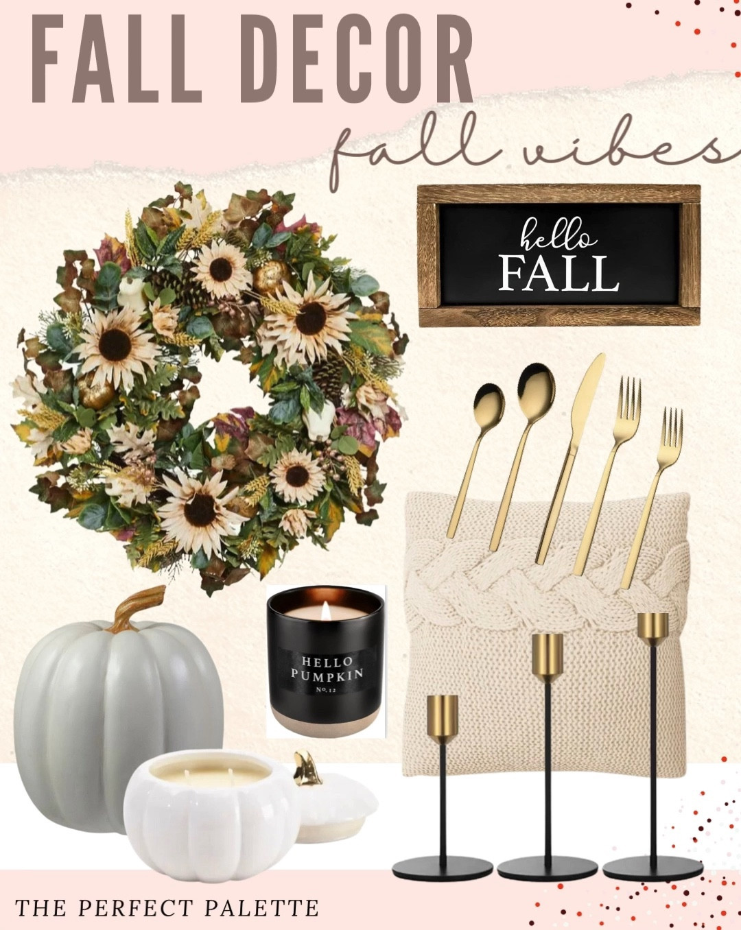 Fall Decor with sunflowers, black, and cozy neutrals. Fall vibes 🌻 



#LTKSeasonal #LTKParties #LTKHome