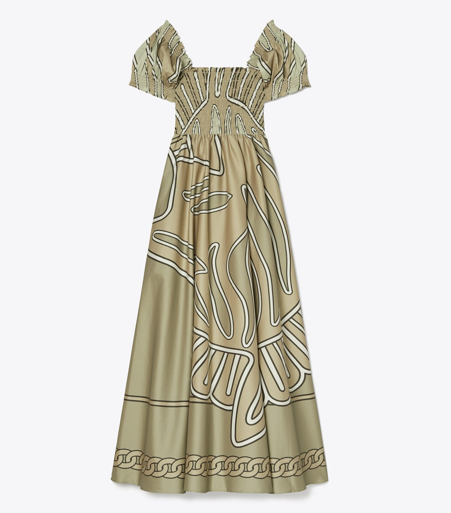 Print Smocked Cotton Dress: Women's Designer Coverups | Tory Burch | Tory Burch (US)