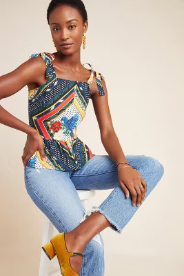 Farm Rio Carmen Peplum Blouse | Anthropologie (US)