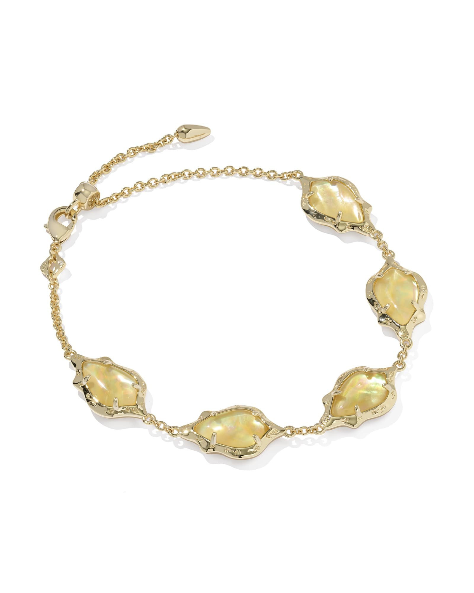 Kendra Scott Adriana Scallop Frame Gold Delicate Chain Bracelet | Iridescent Abalone | Kendra Scott